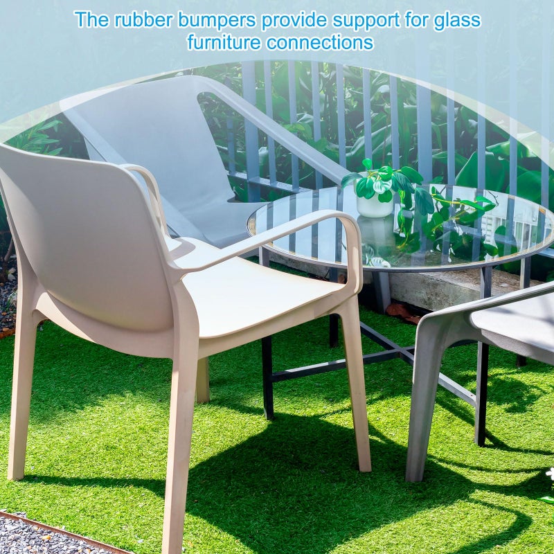 uxcell 18Pcs Glass Table Top Bumpers with Stem, 6.5mm/0.26"" Rubber Bumper Grippers Large Base Anti Slip Table Spacers for Patio Cabinet Furniture (Fits 1/4Inch Hole), Clear - Image 5